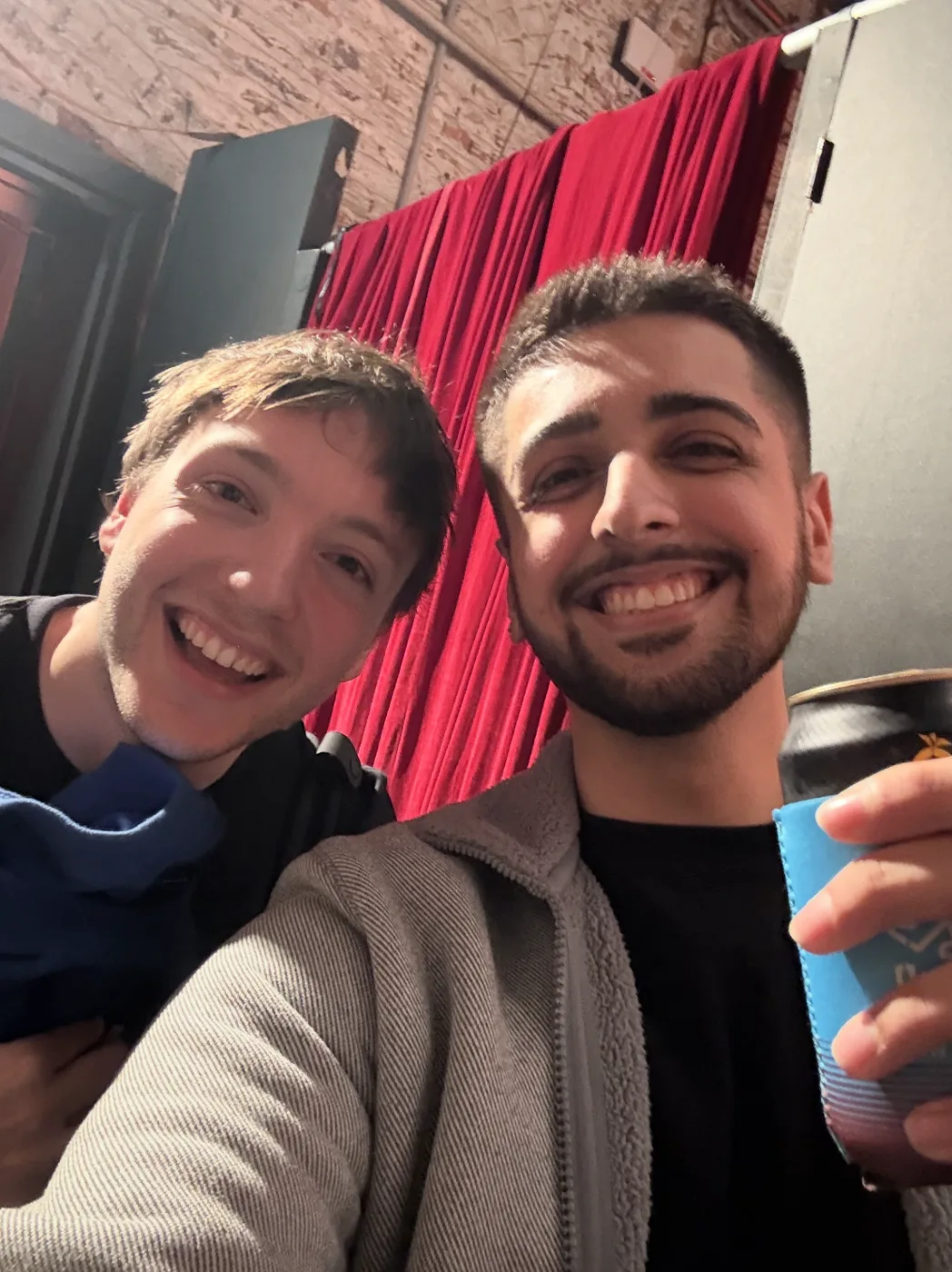 With a friend backstage